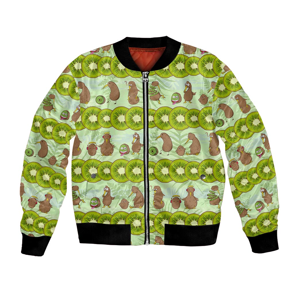 New Zealand Kiwi Fruit Witty Kiwi Bird Bomber Jacket