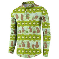 New Zealand Kiwi Fruit Witty Kiwi Bird Button Sweatshirt