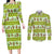 New Zealand Kiwi Fruit Witty Kiwi Bird Couples Matching Long Sleeve Bodycon Dress and Long Sleeve Button Shirt