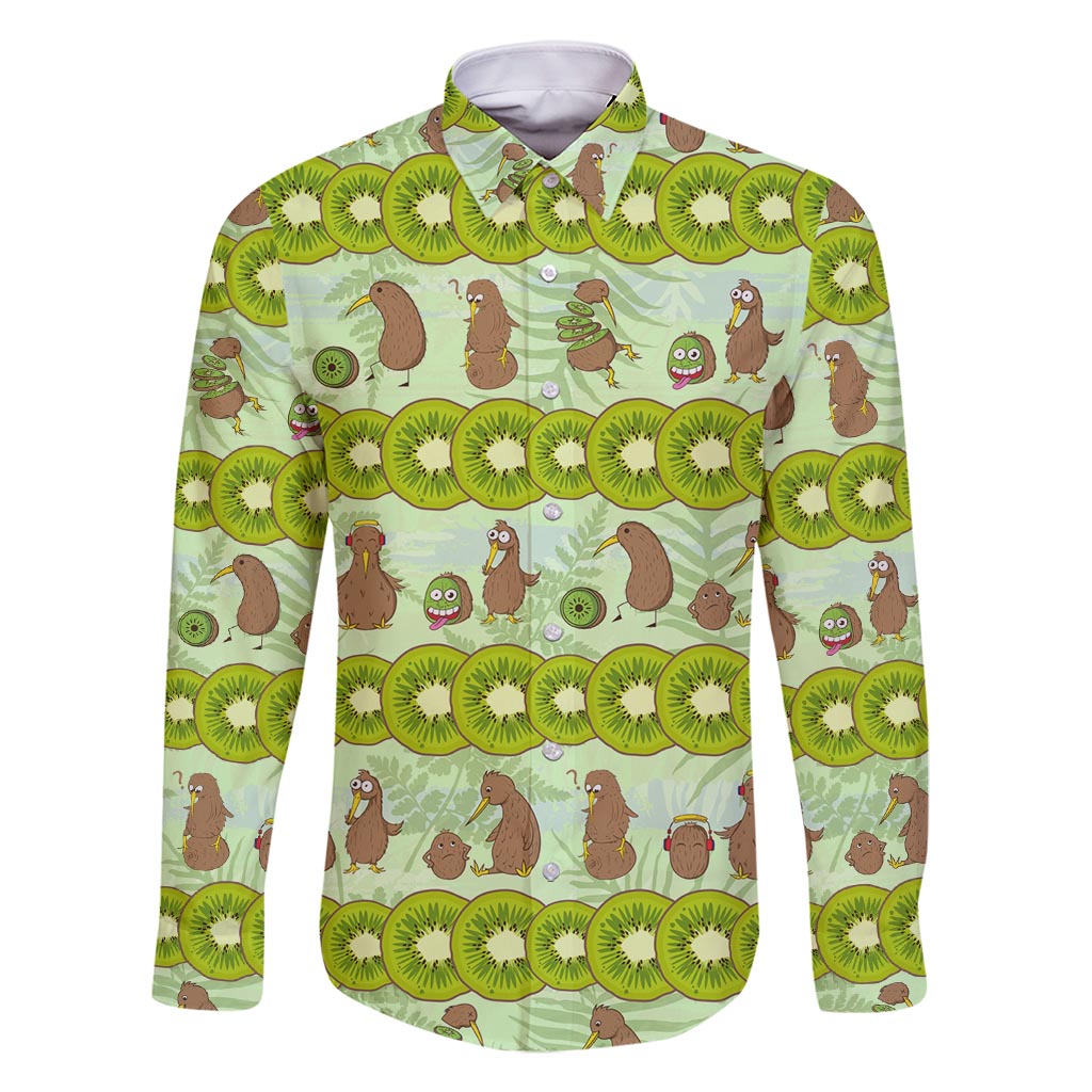 New Zealand Kiwi Fruit Witty Kiwi Bird Family Matching Long Sleeve Bodycon Dress and Hawaiian Shirt
