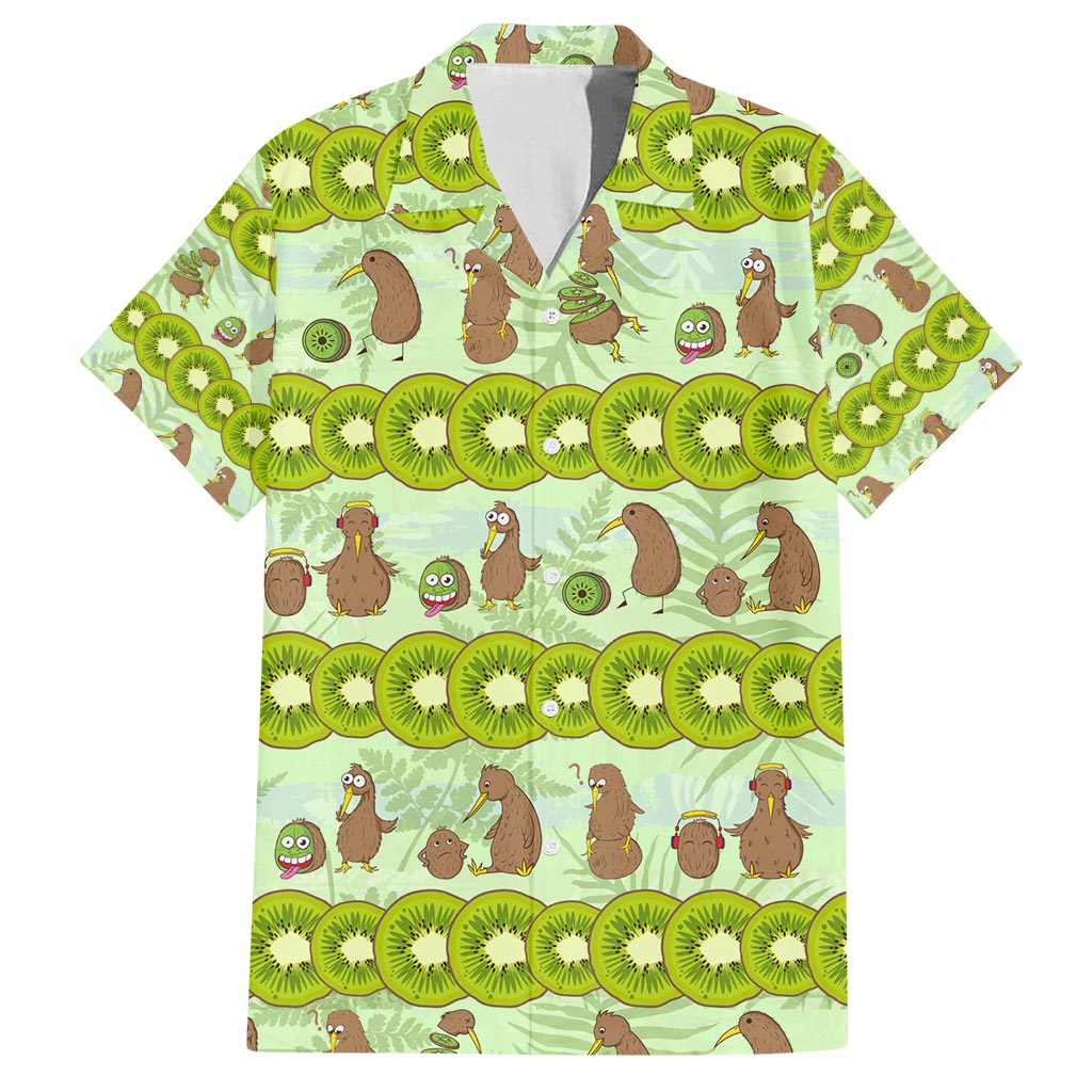 New Zealand Kiwi Fruit Witty Kiwi Bird Family Matching Off Shoulder Maxi Dress and Hawaiian Shirt