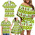 New Zealand Kiwi Fruit Witty Kiwi Bird Family Matching Off Shoulder Short Dress and Hawaiian Shirt