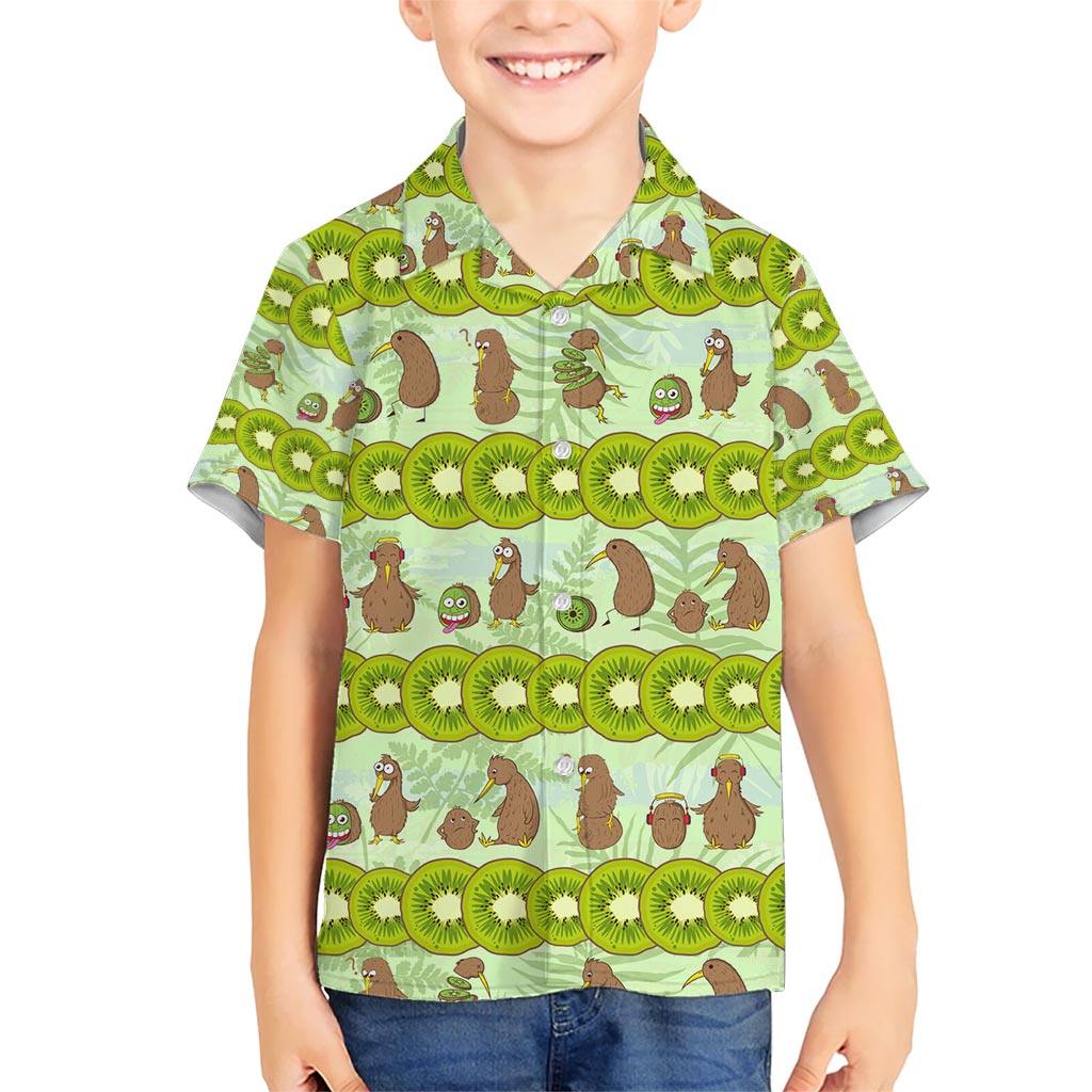 New Zealand Kiwi Fruit Witty Kiwi Bird Kid Hawaiian Shirt