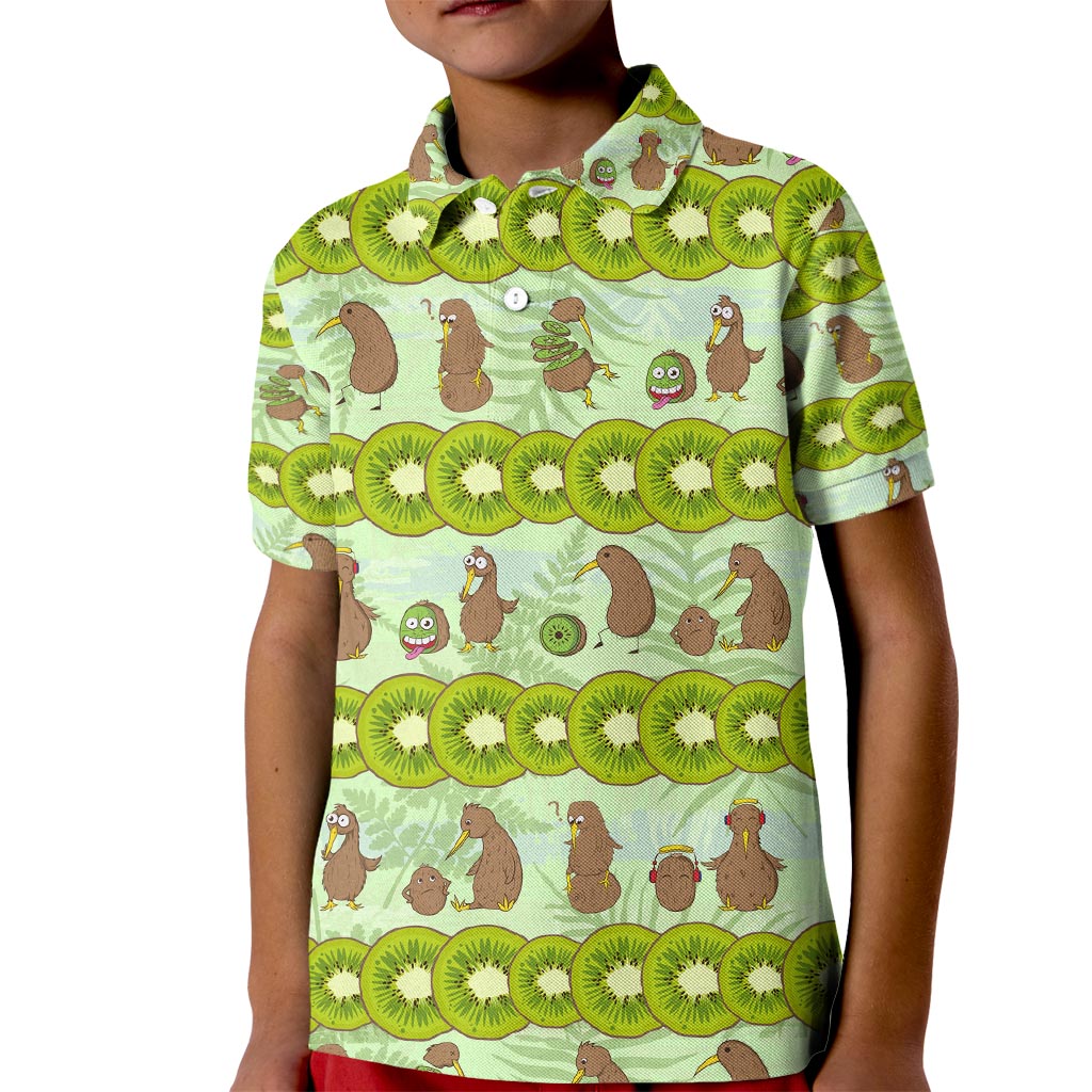 New Zealand Kiwi Fruit Witty Kiwi Bird Kid Polo Shirt