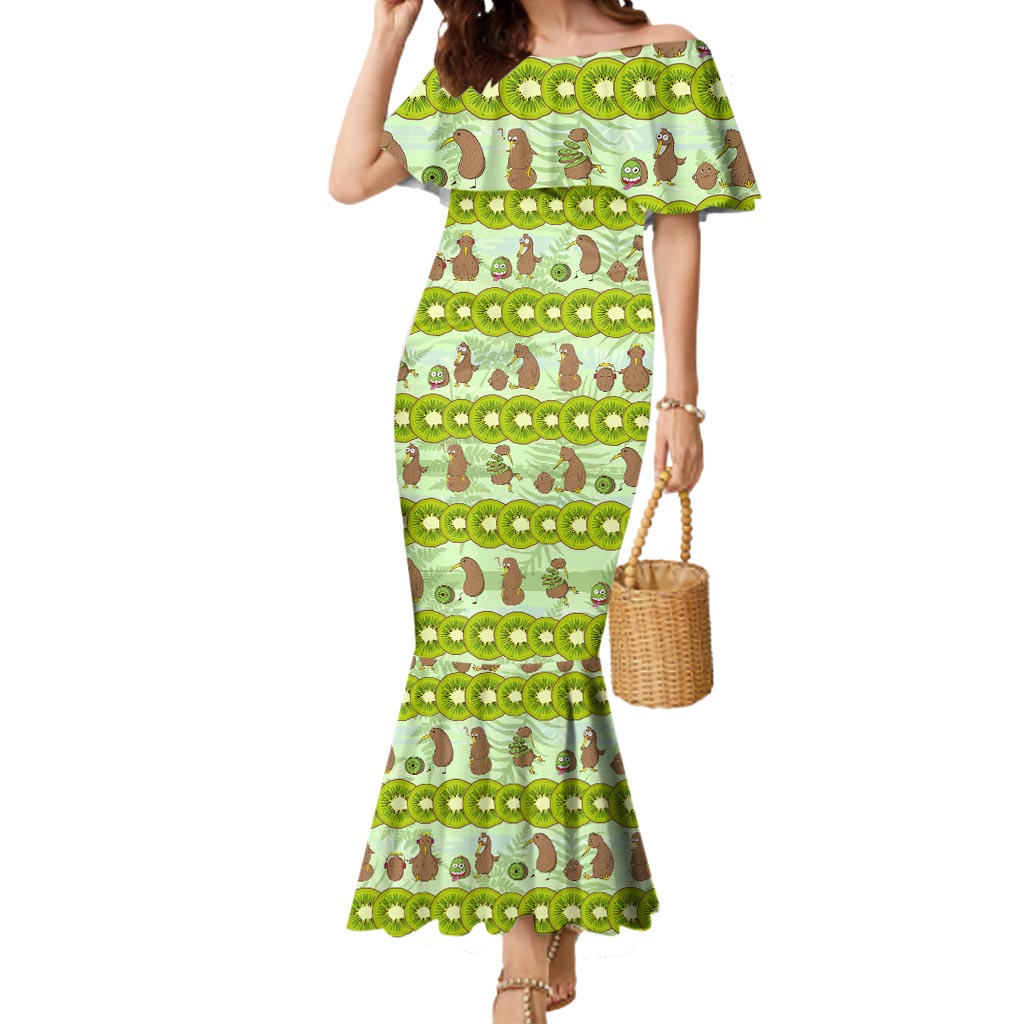 New Zealand Kiwi Fruit Witty Kiwi Bird Mermaid Dress