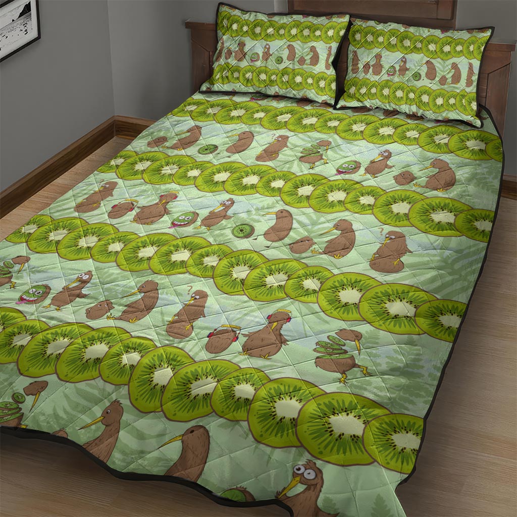 New Zealand Kiwi Fruit Witty Kiwi Bird Quilt Bed Set