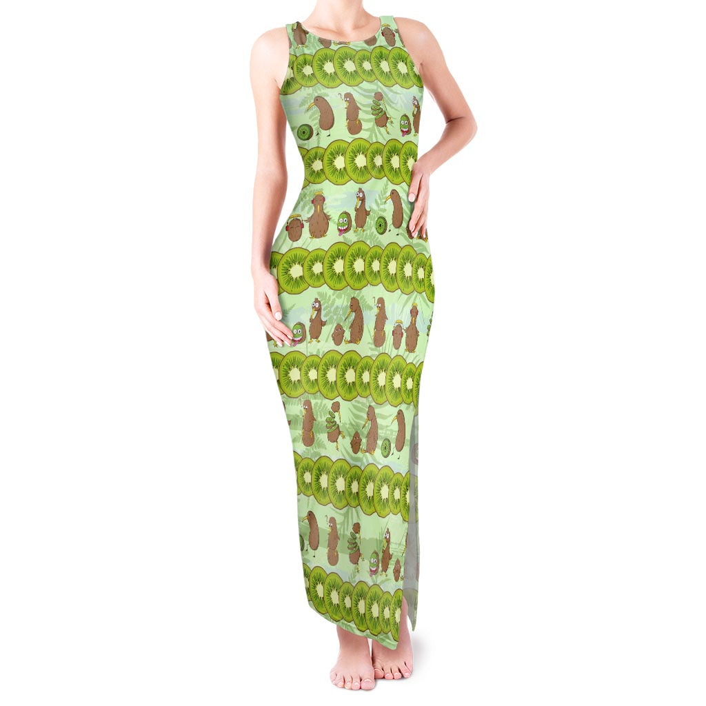 New Zealand Kiwi Fruit Witty Kiwi Bird Tank Maxi Dress