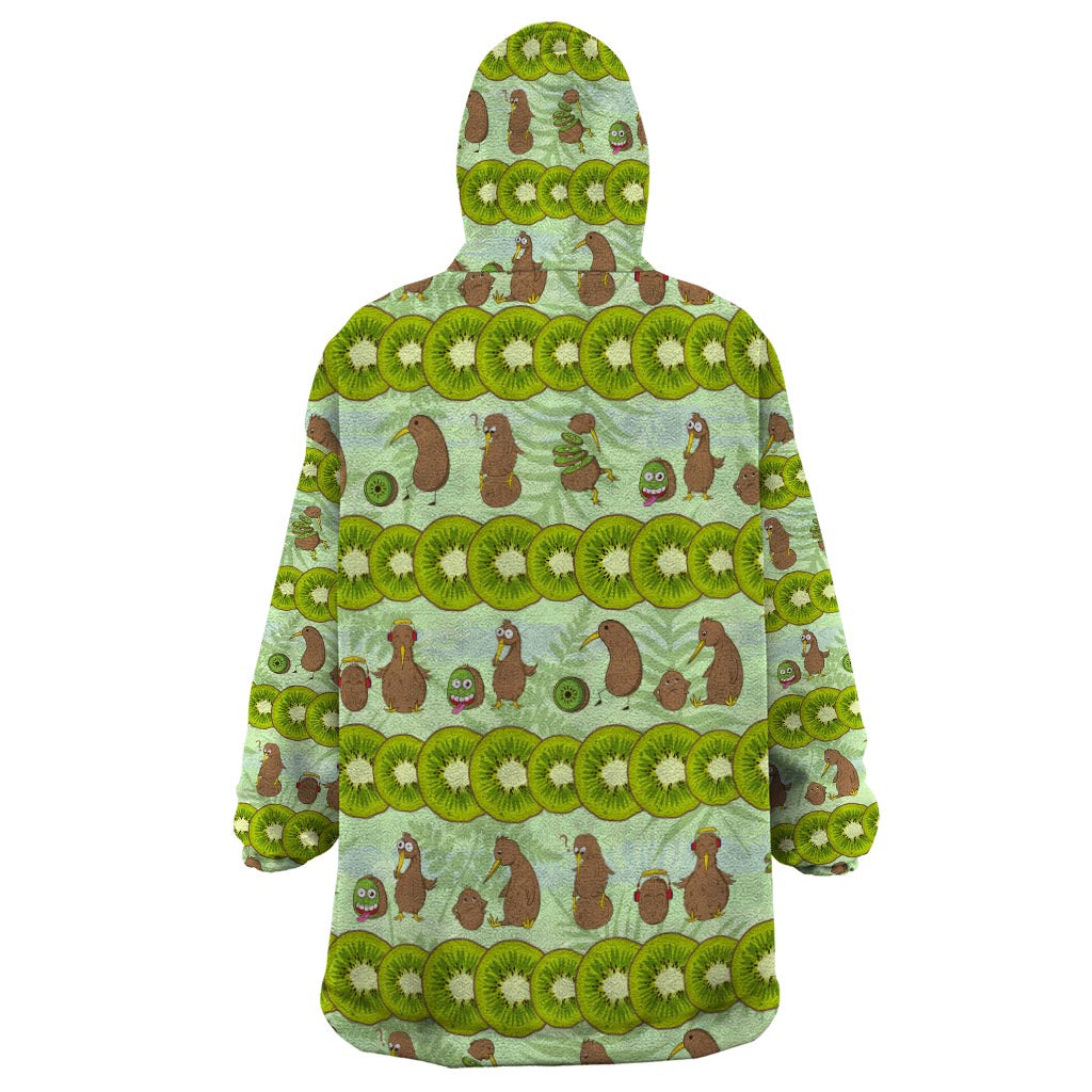 New Zealand Kiwi Fruit Witty Kiwi Bird Wearable Blanket Hoodie