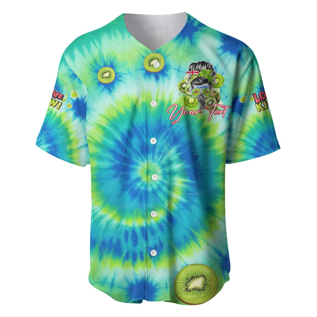 Just a Girl Who Loves Kiwis Baseball Jersey New Zealand Tie Dye