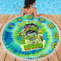 Just a Girl Who Loves Kiwis Beach Blanket New Zealand Tie Dye DT02 - Polynesian Pride
