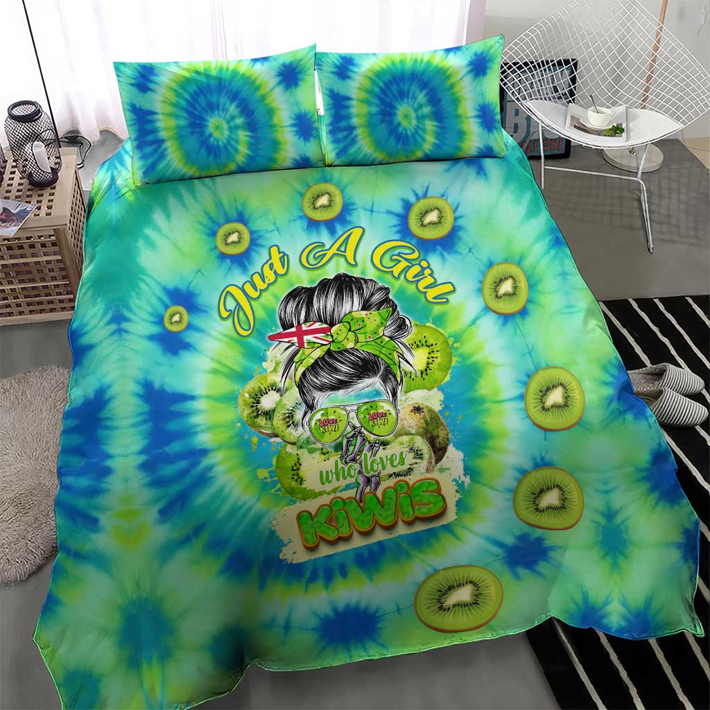 Just a Girl Who Loves Kiwis Bedding Set New Zealand Tie Dye