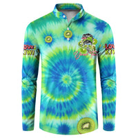 Just a Girl Who Loves Kiwis Button Sweatshirt New Zealand Tie Dye DT02 Green - Polynesian Pride