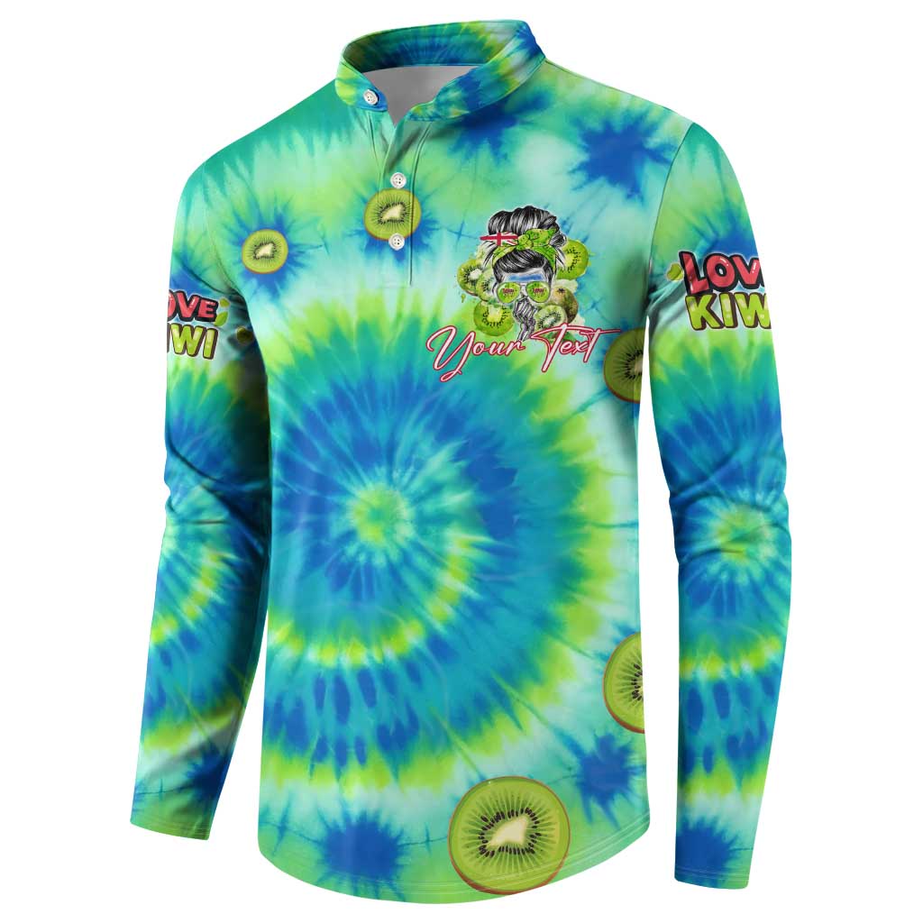 Just a Girl Who Loves Kiwis Button Sweatshirt New Zealand Tie Dye DT02 - Polynesian Pride