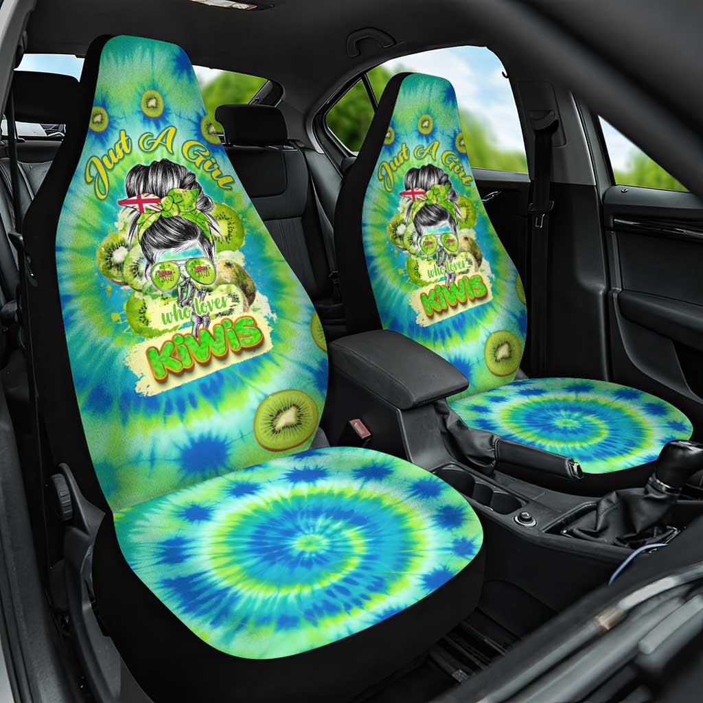 Just a Girl Who Loves Kiwis Car Seat Cover New Zealand Tie Dye