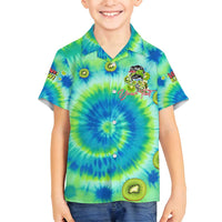 Just a Girl Who Loves Kiwis Family Matching Long Sleeve Bodycon Dress and Hawaiian Shirt New Zealand Tie Dye