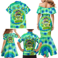 Just a Girl Who Loves Kiwis Family Matching Mermaid Dress and Hawaiian Shirt New Zealand Tie Dye