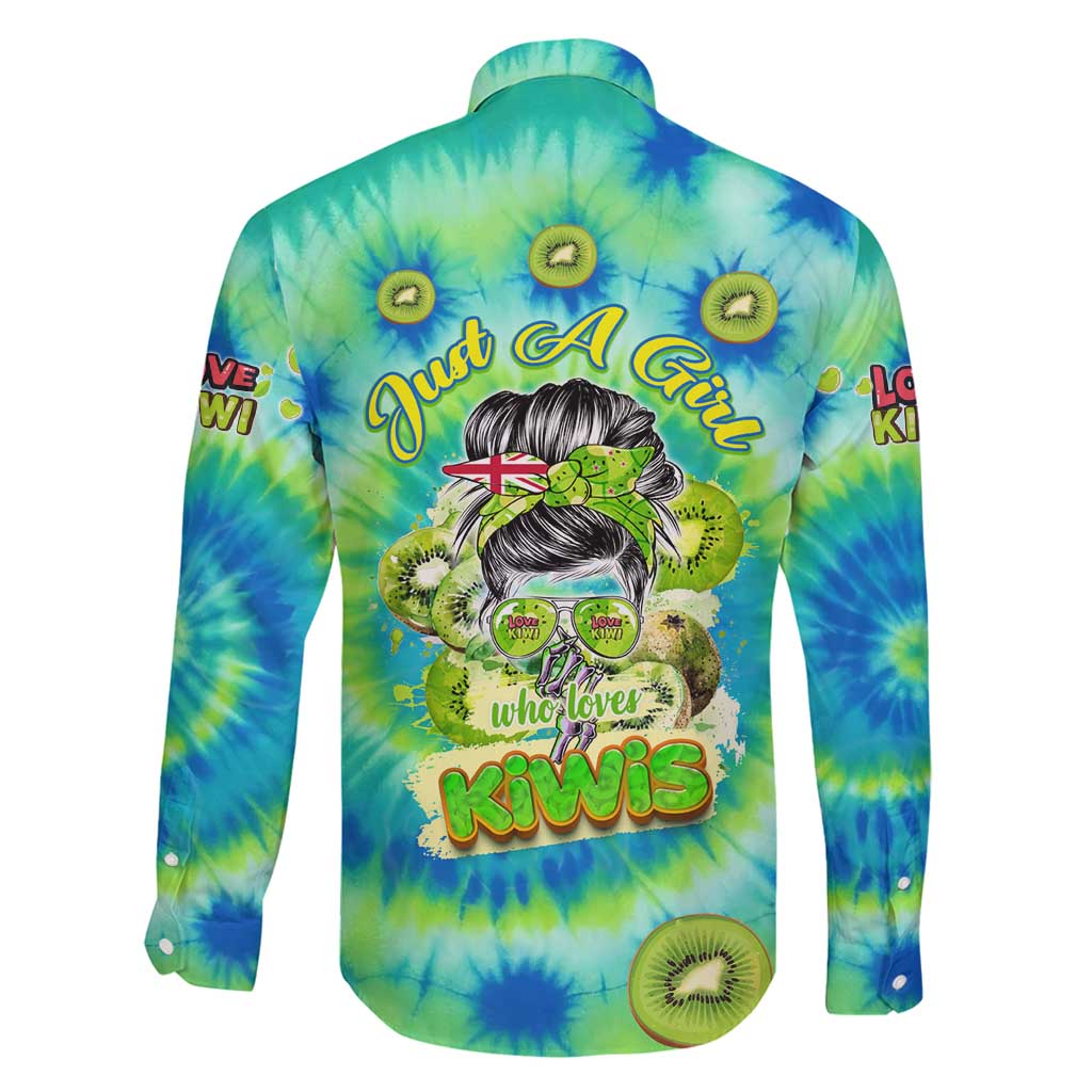 Just a Girl Who Loves Kiwis Family Matching Off Shoulder Maxi Dress and Hawaiian Shirt New Zealand Tie Dye