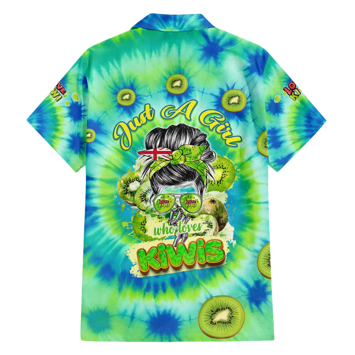 Just a Girl Who Loves Kiwis Family Matching Off Shoulder Short Dress and Hawaiian Shirt New Zealand Tie Dye