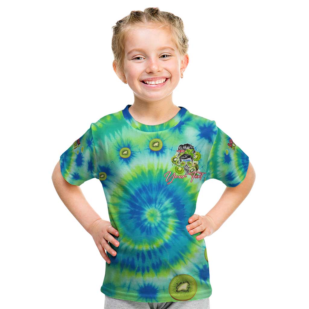 Just a Girl Who Loves Kiwis Kid T Shirt New Zealand Tie Dye