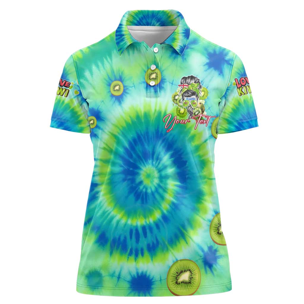 Just a Girl Who Loves Kiwis Women Polo Shirt New Zealand Tie Dye