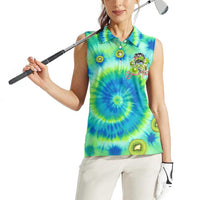 Just a Girl Who Loves Kiwis Women Sleeveless Polo Shirt New Zealand Tie Dye
