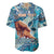 Hand In Hand Father's Day Polynesian Baseball Jersey Tribal Flower Pattern