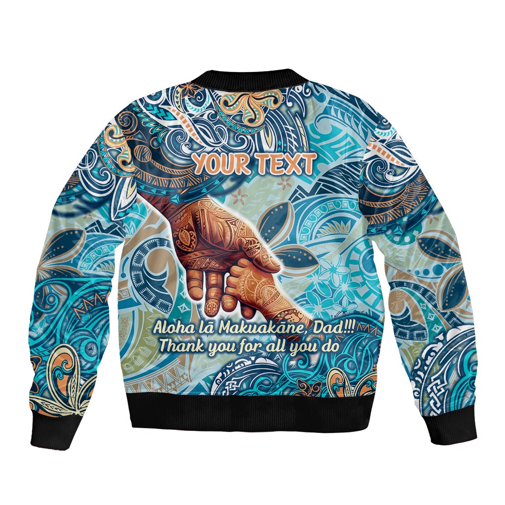 Hand In Hand Father's Day Polynesian Bomber Jacket Tribal Flower Pattern DT02 - Polynesian Pride
