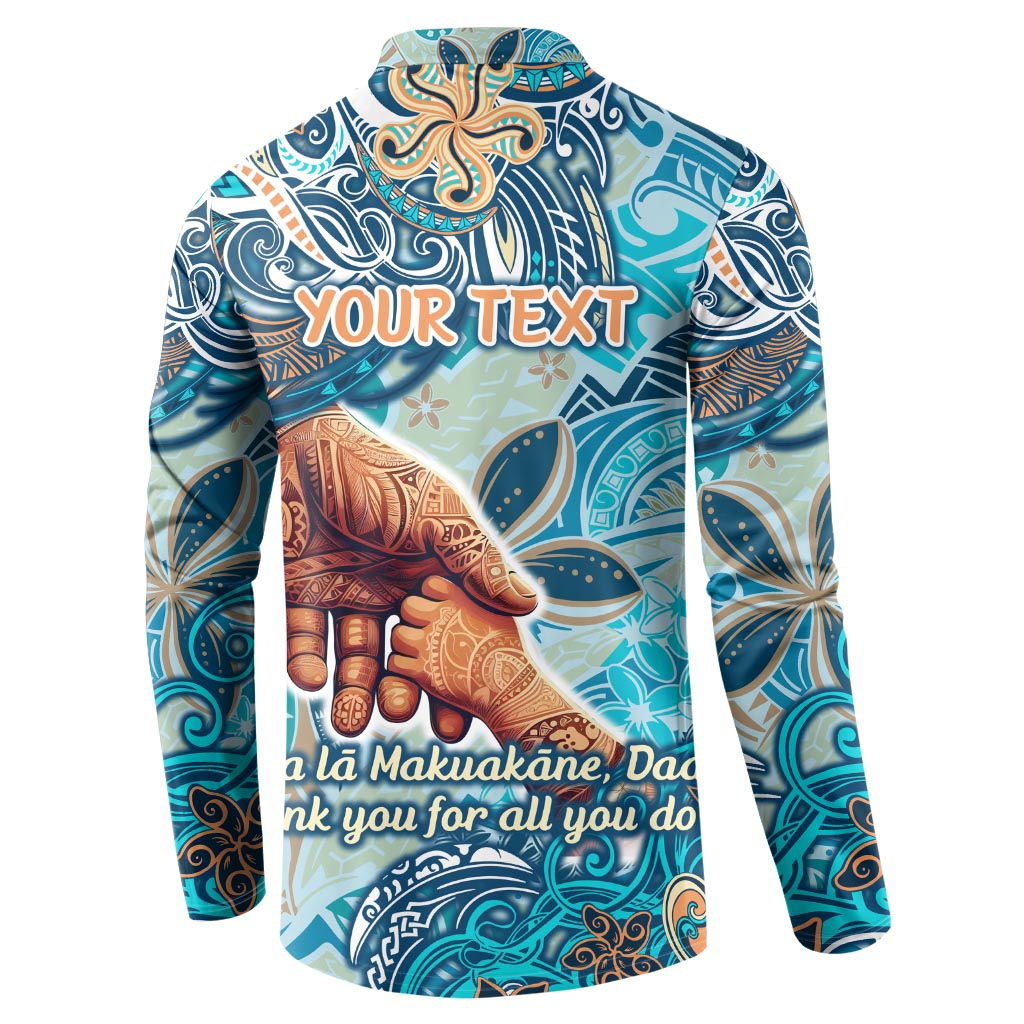 Hand In Hand Father's Day Polynesian Button Sweatshirt Tribal Flower Pattern DT02 - Polynesian Pride