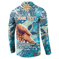 Hand In Hand Father's Day Polynesian Button Sweatshirt Tribal Flower Pattern DT02 - Polynesian Pride