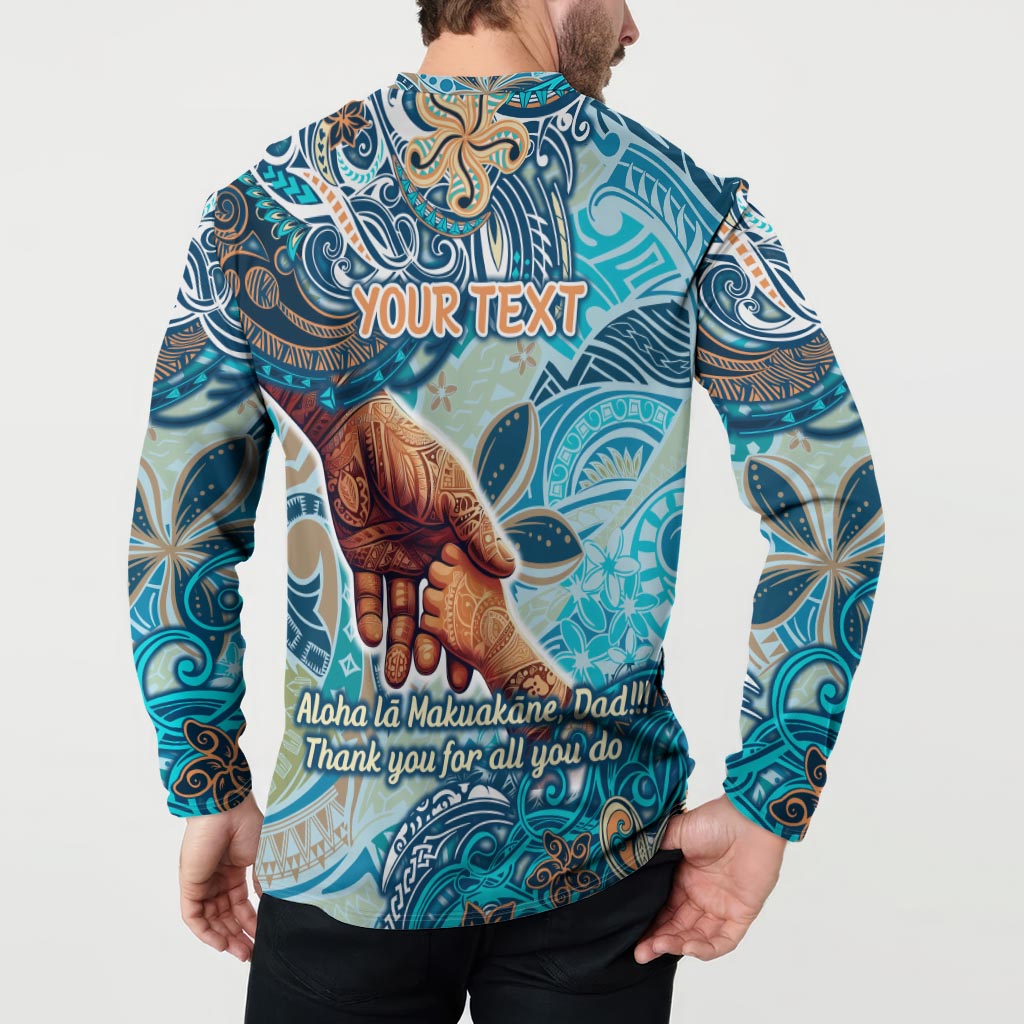 Hand In Hand Father's Day Polynesian Button Sweatshirt Tribal Flower Pattern DT02 - Polynesian Pride