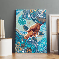 Hand In Hand Father's Day Polynesian Canvas Wall Art Tribal Flower Pattern DT02 - Polynesian Pride