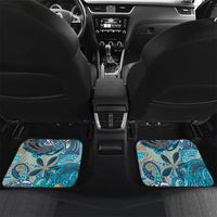 Hand In Hand Father's Day Polynesian Car Mats Tribal Flower Pattern DT02 Set 2pcs - Back Blue - Polynesian Pride