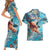 Hand In Hand Father's Day Polynesian Couples Matching Short Sleeve Bodycon Dress and Hawaiian Shirt Tribal Flower Pattern