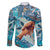 Hand In Hand Father's Day Polynesian Family Matching Mermaid Dress and Hawaiian Shirt Tribal Flower Pattern