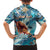 Hand In Hand Father's Day Polynesian Family Matching Off Shoulder Maxi Dress and Hawaiian Shirt Tribal Flower Pattern