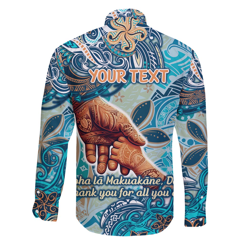 Hand In Hand Father's Day Polynesian Family Matching Off Shoulder Maxi Dress and Hawaiian Shirt Tribal Flower Pattern