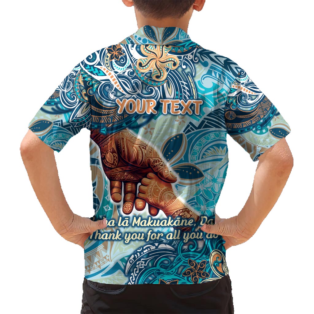 Hand In Hand Father's Day Polynesian Family Matching Off Shoulder Short Dress and Hawaiian Shirt Tribal Flower Pattern