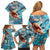 Hand In Hand Father's Day Polynesian Family Matching Off Shoulder Short Dress and Hawaiian Shirt Tribal Flower Pattern