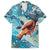 Hand In Hand Father's Day Polynesian Family Matching Off Shoulder Short Dress and Hawaiian Shirt Tribal Flower Pattern