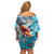 Hand In Hand Father's Day Polynesian Family Matching Off Shoulder Short Dress and Hawaiian Shirt Tribal Flower Pattern