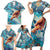 Hand In Hand Father's Day Polynesian Family Matching Short Sleeve Bodycon Dress and Hawaiian Shirt Tribal Flower Pattern