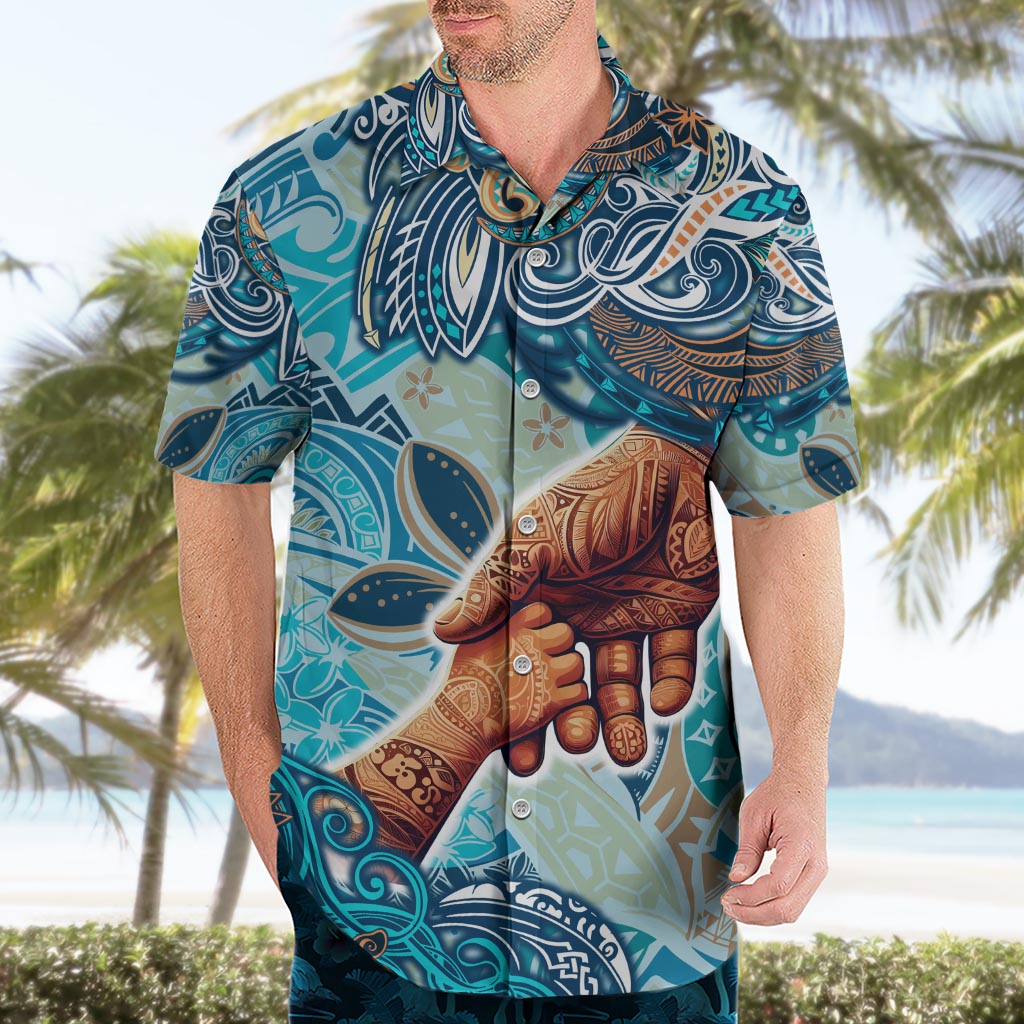 Hand In Hand Father's Day Polynesian Hawaiian Shirt Tribal Flower Pattern DT02 - Polynesian Pride
