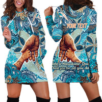 Hand In Hand Father's Day Polynesian Hoodie Dress Tribal Flower Pattern DT02 - Polynesian Pride