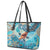 Hand In Hand Father's Day Polynesian Leather Tote Bag Tribal Flower Pattern