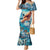 Hand In Hand Father's Day Polynesian Mermaid Dress Tribal Flower Pattern