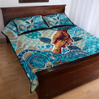 Hand In Hand Father's Day Polynesian Quilt Bed Set Tribal Flower Pattern DT02 - Polynesian Pride