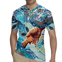 Hand In Hand Father's Day Polynesian Rugby Jersey Tribal Flower Pattern DT02 - Polynesian Pride