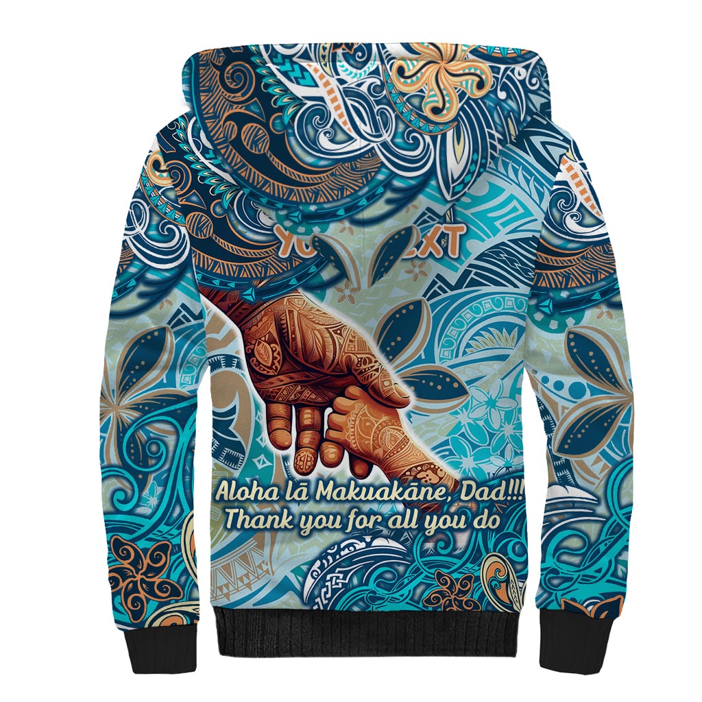 Hand In Hand Father's Day Polynesian Sherpa Hoodie Tribal Flower Pattern DT02 - Polynesian Pride