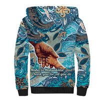 Hand In Hand Father's Day Polynesian Sherpa Hoodie Tribal Flower Pattern DT02 - Polynesian Pride