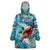 Hand In Hand Father's Day Polynesian Wearable Blanket Hoodie Tribal Flower Pattern